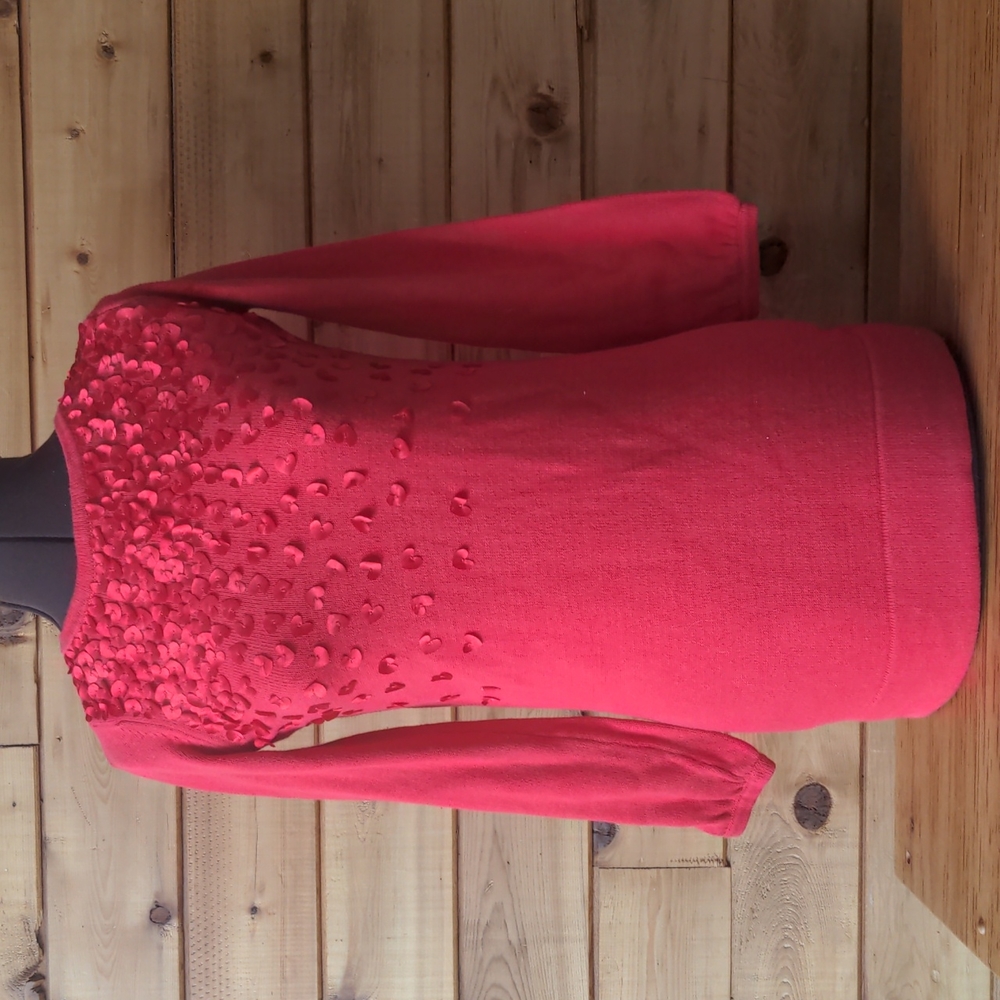 Gap Girls red dress sequins hearts 10